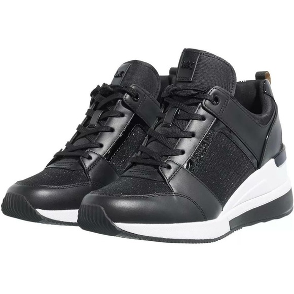 NEW (no box) Michael Kors Georgie Trainer black platform sneaker - size 8.5 - Picture 1 of 14